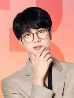 🤓 Jin Jin, BTS, K-Pop, Sänger, Idol, Porträt, Mann telegram sticker