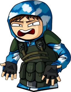 😧 soldado, militar, uniforme, dibujos animados, personaje telegram sticker