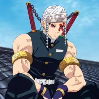 💎 Tengen Uzui Demon Slayer Anime, Demon Slayer, Manga, Tengen Uzui, Uzui, Espadas, Katana, Luchador telegram sticker