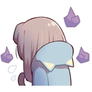 🦋 Anime, Triste, Llorando, Dibujos animados, Kawaii, Pegatina, Lindo, Chica anime telegram sticker