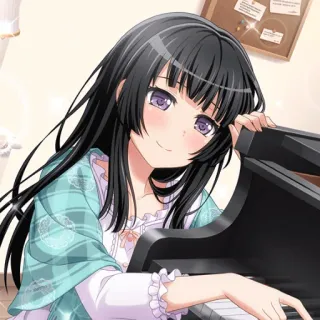 😊 Anime, Chica, Piano, Sonriendo, BanG Dream!, Bandori telegram sticker