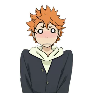 😳 Hinata Shoyo Haikyuu аниме, манга, haikyuu, хината шоё, в шоке, смущение telegram sticker