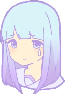😢 Anime, Kawaii, Chibi, Sedih, Gadis, Menangis, Lucu, Pastel whatsapp sticker
