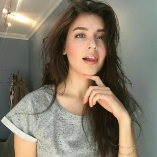 😋 mulher, retrato, morena, menina, cabelo comprido, bonita, pessoa, feminino telegram sticker