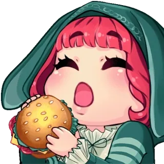 🍔 Мультфильм, Персонаж, Еда, Еда, Бургер telegram sticker