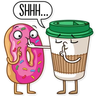 Donut and Coffee telegram stickers