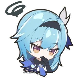 🤔 Eula Genshin Impact @HAWKS anime, video game, character, genshin impact, eula telegram sticker