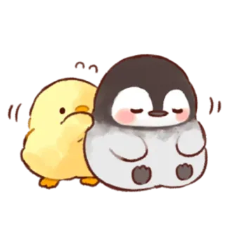 😘 penguin, chick, cute, animal, bird, kawaii, cartoon whatsapp sticker