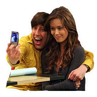 👫 Howard Wolowitz The Big Bang Theory howard, wolowitz, bernadette, couple, selfie, the big bang theory, sitcom telegram sticker