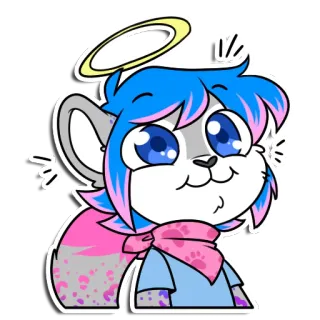 😇 cartoon, dier, schattig, personage, illustratie, sticker whatsapp sticker