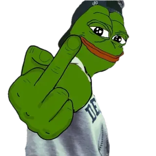 📎 Pepe the Frog Pepe, Meme, Rana, Ofensivo, Dedo corazón, Bandana whatsapp sticker