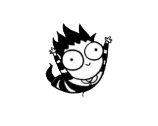 🙂 cartoon, character, black and white, illustration, sticker telegram sticker