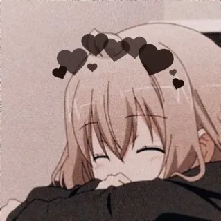 😄 Anime, Cô gái, Trái tim, Dễ thương, Kawaii, Hoạt hình telegram sticker