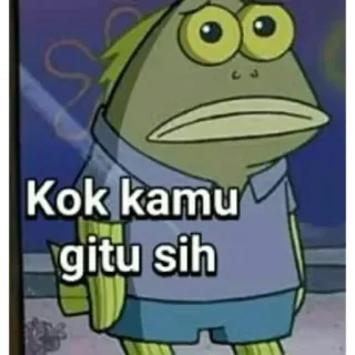 ☹️ Fish Spongebob Squarepants Kok kamu gitu sih spongebob, vis, verdrietig, cartoon telegram sticker