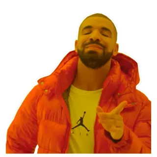 ✅ Drake Дрейк, Певец, Рэпер, Музыкант, Мем, Указывает, Знаменитость whatsapp sticker