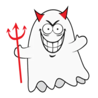 😈 Teufel, Cartoon, Böse, Halloween, Monster whatsapp sticker