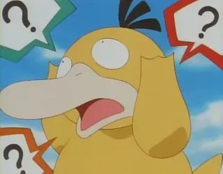🤔 Psyduck Pokemon pokemon, Psyduck, vraag, verward, anime telegram sticker