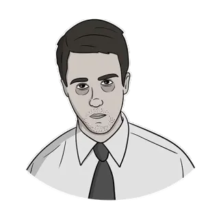 😴 homme, bureau, cravate, chemise, affaires, formel, personnage telegram sticker