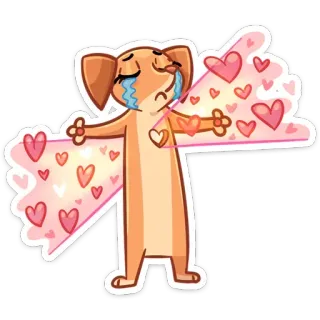 ❤️ anjing, hati, cinta, sedih, air mata, kasih sayang telegram sticker