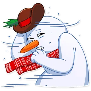 ❄️ muñeco de nieve, invierno, frío, bufanda, dibujos animados, nieve, gorro, helado whatsapp sticker