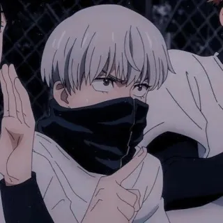 🍲 Inumaki Toge Jujutsu Kaisen Anime, Postać, Słodkie, Białe włosy, Postać anime telegram sticker