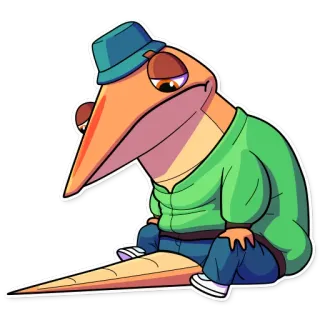 😟 hagedis, cartoon, dier, schattig, personage, reptiel telegram sticker