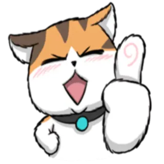 👍 кот, палец вверх, стикер, животное, позитив, милый telegram sticker