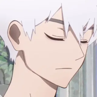 ⌚️ Anime, Cabelo branco, Sério, Retrato, Close-up telegram sticker
