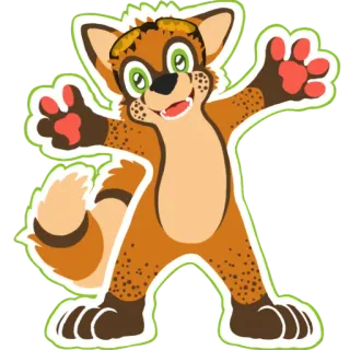 👐 Waschbär, Tier, Cartoon, Maskottchen, Fellwesen, Niedlich, Fröhlich, Freundlich telegram sticker
