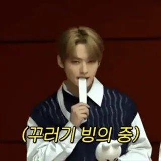 😋 꾸러기 빙의 중 uomo, coreano, kpop, adesivo telegram sticker