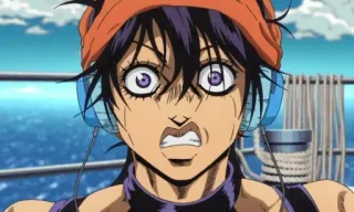 🎧 Narancia Ghirga JoJo's Bizarre Adventure Anime, Jojo, Narancia, Ghirga, Morado, Dibujos animados telegram sticker