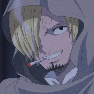 💛 Sanji One Piece Anime, Charakter, Raucher, blond telegram sticker