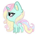 🌈 pony, cute, pastel, animal, horse, cartoon, chibi telegram sticker