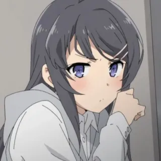 🌸 Mai Sakurajima Rascal Does Not Dream of Bunny Girl Senpai anime, girl, sakurajima, mai, bunny girl senpai, cute, cartoon telegram sticker