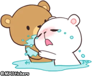 😭 @MHStickers osos, dibujos animados, lindo, llorando, triste whatsapp sticker