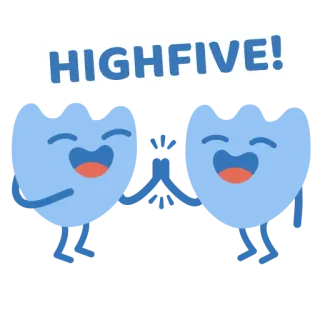 ✋ HIGHFIVE! Tos dulu, Kartun, Perayaan, Sukses, Ramah, Persetujuan telegram sticker