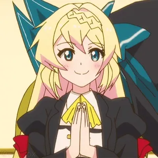 👏 Anime, Cartone animato, Capelli biondi, Carina, Ragazza, Personaggio telegram sticker