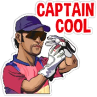 🏏 Mahendra Singh Dhoni CAPTAIN COOL Cricket, Kapitän, Cool, Sport, Indischer Cricket, MS Dhoni, Dhoni telegram sticker