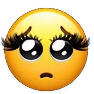 🥺 эмодзи, грустный, плачет, лицо, ресницы whatsapp sticker