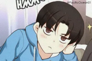 😐 HMMM Anime, Garçon, Pensée, Hmm, Mignon, Animé whatsapp sticker