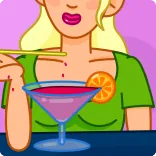 🍸 cocktail, drink, martini, orange, woman, cartoon, beverage telegram sticker