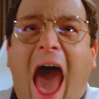 😫 George Costanza Seinfeld programa de tv, comediante, enojado, grito, televisión telegram sticker