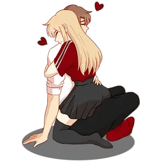❤️ Kartun, Anime, Peluk, Cinta, Romantis, Pasangan whatsapp sticker