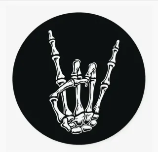 🤘 โครงกระดูก, มือ, ร็อค, ป้าย, กระดูก, เมทัล telegram sticker