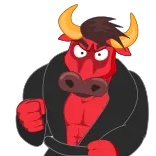 Красный бык от @investing telegram stickers