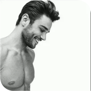 📎 man, torso, smile, portrait, black and white, male, handsome telegram sticker