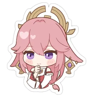 🙂 Yae Miko Genshin Impact anime, character, yae miko, genshin impact, video game, fox telegram sticker