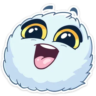 😁 mono, kawaii, esponjoso, dibujo animado, animal, pegatina telegram sticker