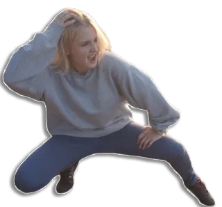😏 persona, mujer, posando, ropa casual, estilo de vida, retrato telegram sticker