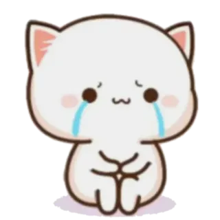 🐼 кот, плачет, грустный, милый, каваий, слезы, животное, стикер telegram sticker